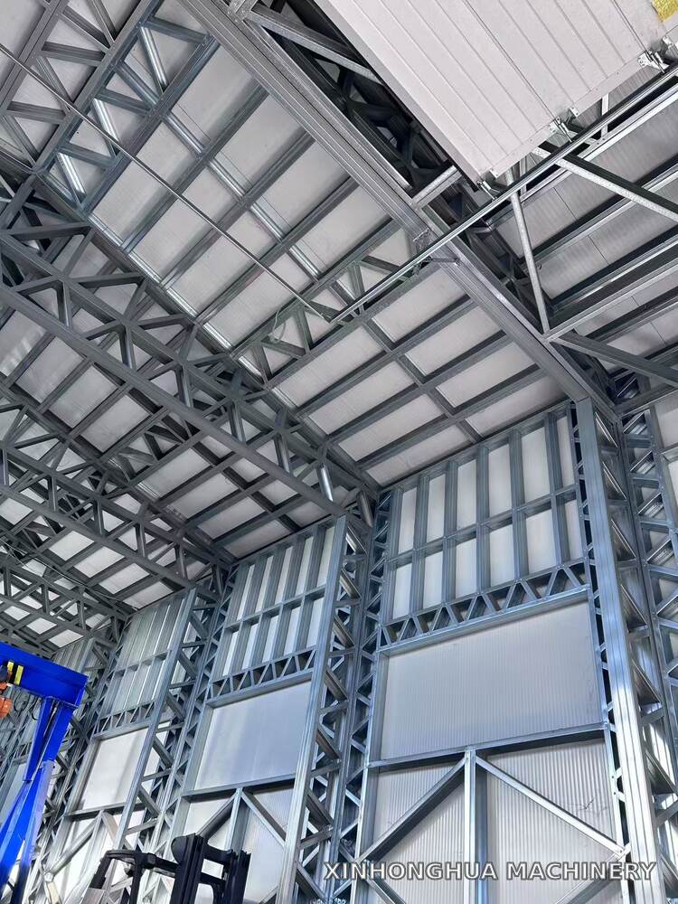 Light gauge steel roof and wall framing details in a Bulgarian customer project